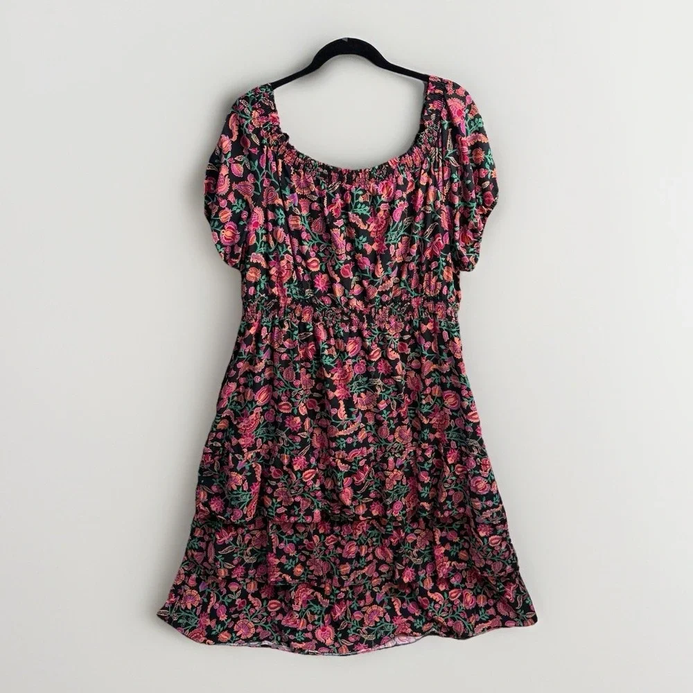 Knox Rose Maxi Dress 3X Boho Tiered Floral Puff Sleeve Pockets Cottagecore Flowy